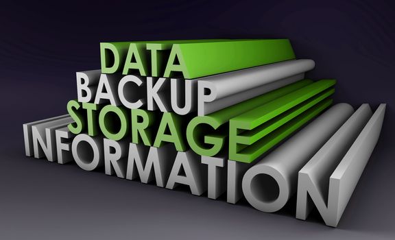Data Backup Information in 3d Art Sign
