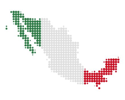 Map and flag of Mexico