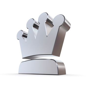 shiny peaked solid 3d crown made of silver/chrome