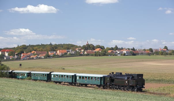 steam train (464.102), Knezeves - Kolesovice, Czech Republic