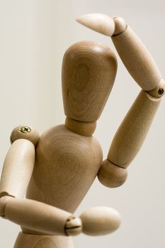 Close up of a wooden figure