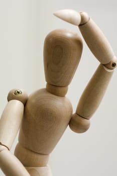 Close up of a wooden figure