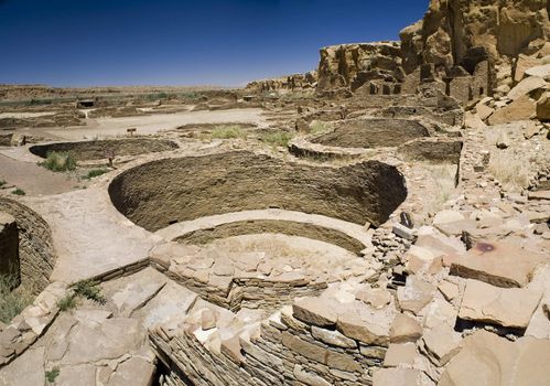 Ancient Ruins at Chaco Canyon, New Mexico