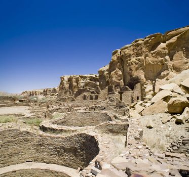 Ancient Ruins at Chaco Canyon, New Mexico