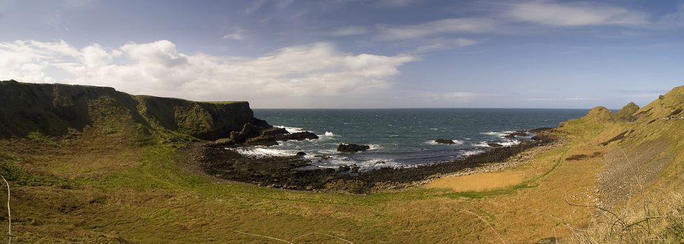 Panorama of Giant's Causeway Northern Ireland