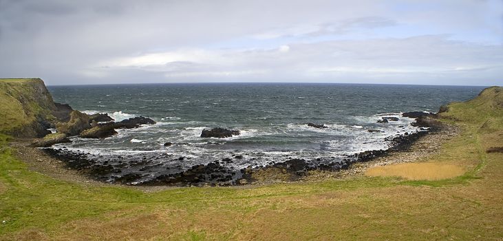 Panorama of Giant's Causeway Northern Ireland