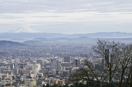 View of Portland, Oregon from Pittock Mansion.