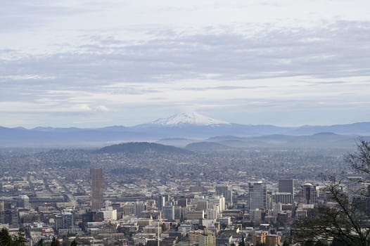 View of Portland, Oregon from Pittock Mansion.