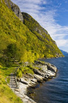 landscape by Haldanger fjord, Norway