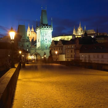 on Charles bridge, Prague, Czech Republic