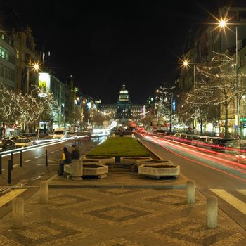 Wenceslaw''s square, Prague, Czech Republic