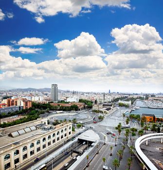 an aerial view of Barcelona City Spain