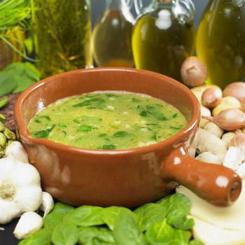 soup (bouillon) with spinach