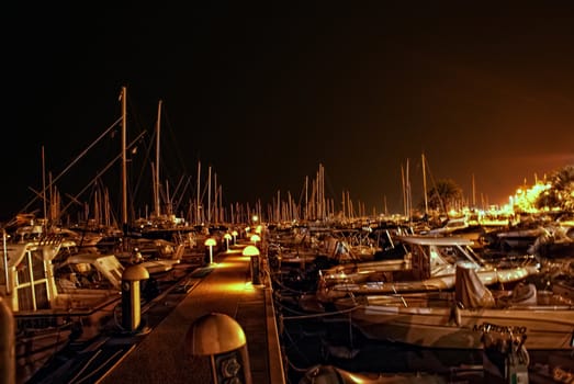 the view of the sea port in Pescara, Italy