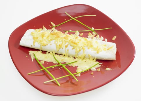 tortilla filled with minced beef meat