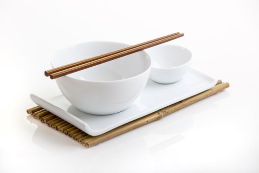 Asian dish plate isolated over a white background