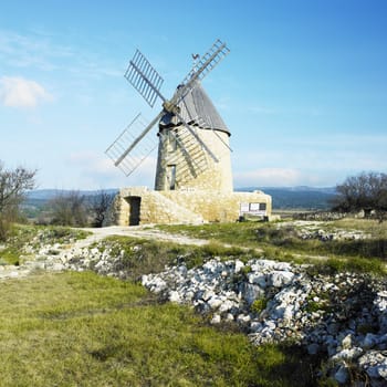 windmill, Villeneuve Minervois, France