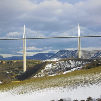 the highest bridge in the world, Millau, France