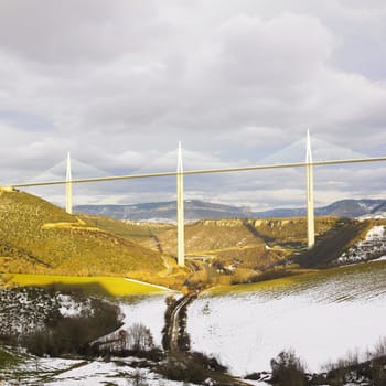 the highest bridge in the world, Millau, France