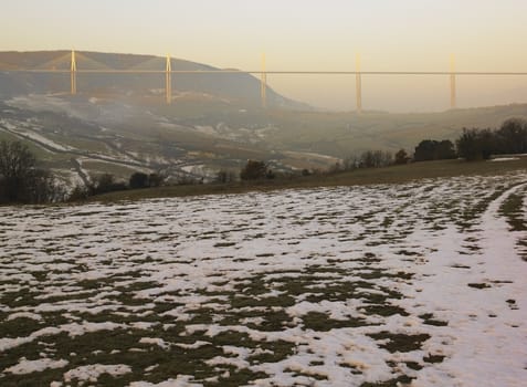 the highest bridge in the world, Millau, France