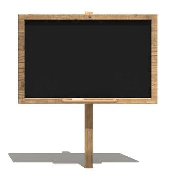 blackboard with old wood frame and apiece of chalk