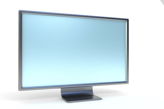 Modern lcd computer monitor. Isolated on white with light shadow