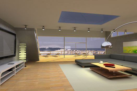 luxurious modern beach house