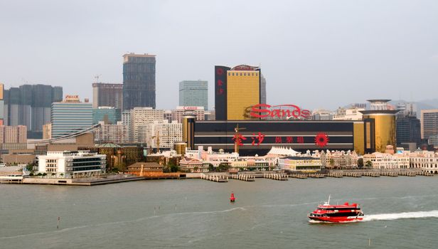 The panorama of urban with skyscrapers in Macau city