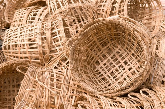 The view of baskets in random, abstract pattern