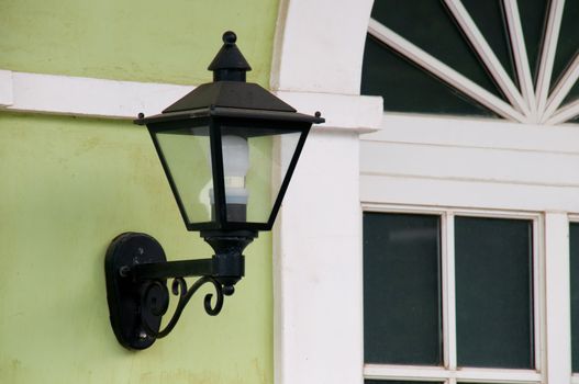 The close up of antique lantern (streetlight)