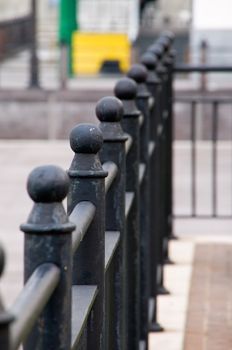 The perspective of security fence of pavement