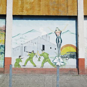 political mural painting, Ceiba Hueca, Granma Province, Cuba