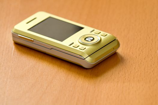 The close up of golden mobile phone