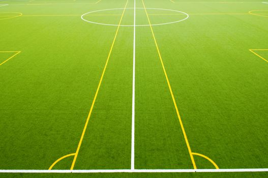Perspective view of lins on football field