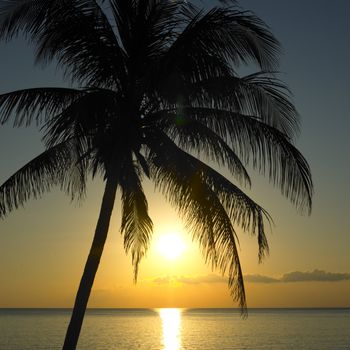 sunset over Caribbean Sea, Maria la Gorda, Pinar del Rio Province, Cuba