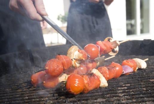 Skewers on the grill