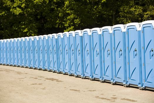 Public toilets in a row