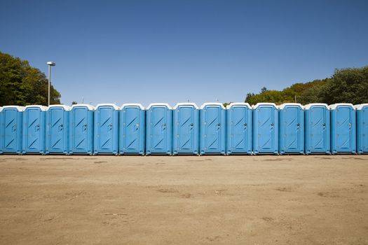 Public toilets in a row