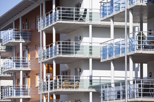 Modern building with balconys