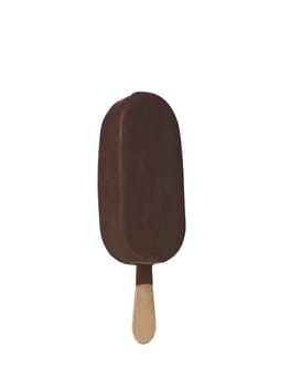 Ice cream with chocolate towards white background