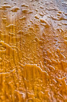 Rain drops over the table