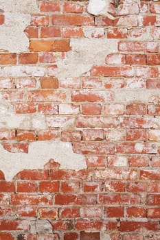 Brick wall with mortar as a pattern