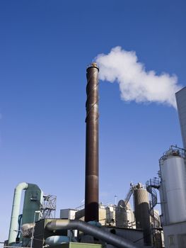 Chimney towards blue sky
