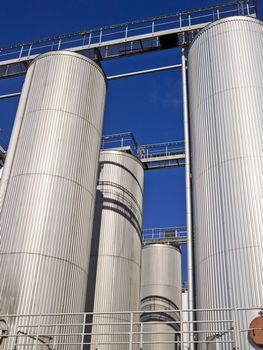 Silo towards blue sky