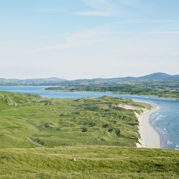 seascape with sand dunes, County Donegal, Ireland