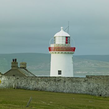 lighthouse, The Mullet Peninsula, County Mayo, Ireland