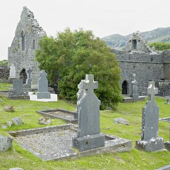 ruins of Murrisk Abbey, County Mayo, Ireland