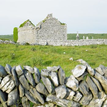 ruins of Carran Church, Burren, County Clare, Ireland