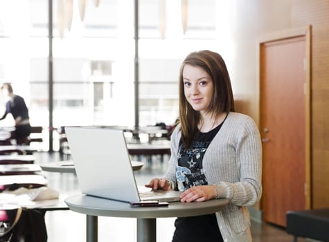 Girl using a laptop