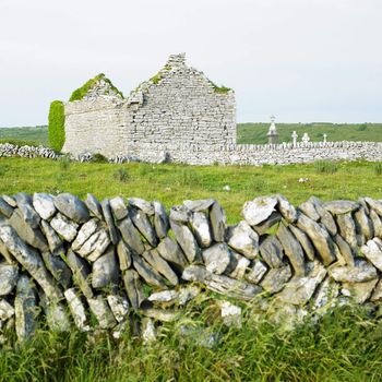 ruins of Carran Church, Burren, County Clare, Ireland